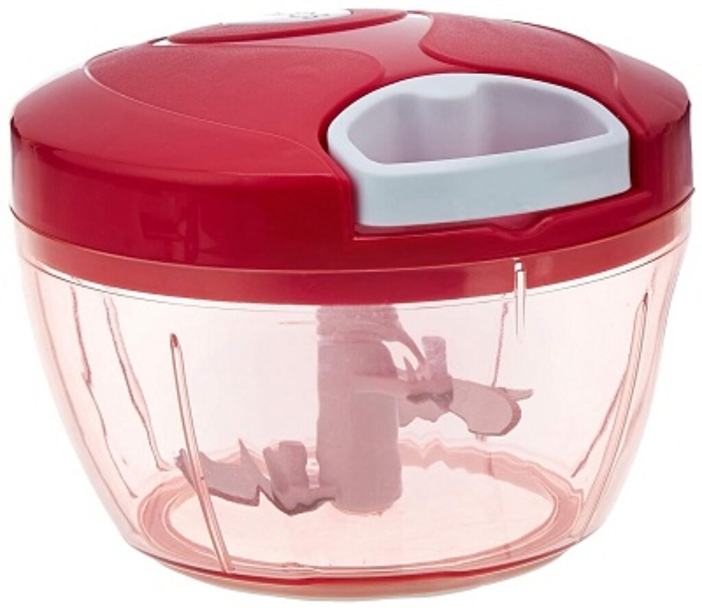 Amazon Brand - Solimo Plastic Compact Vegetable Chopper (350 ml, Magenta)