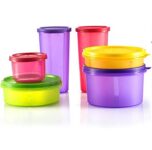 Cutting EDGE Food Saver Lunch, Picnic & Leftover Multipurpose Plastic Container Combo - Rainbow Pack - Set of 6 (Food Saver Combo)