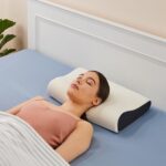 amazon basics Memory Foam Contour Pillow for Neck Pain Relief, Ergonomic, Cervical Pillow, White