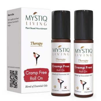 Mystiq Living Therapy - Cramp Free Roll On Blend Of Pure Essential Oils in Roll On Bottle, Relief From Menstrual Pain (Pack of 2):