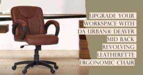 Da URBAN® Deaver Mid Back Revolving Leatherette Ergonomic Home & Office Executive Chai