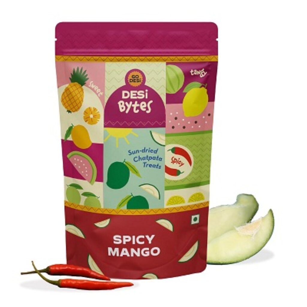 GO DESi Spicy Mango Candy, 200g, Fruit Snacks, Mouth Freshener, Mango Bites, Dehydrated