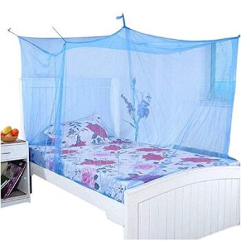Divyanshi Blue Mosquito Net for Single Bed/Double Bed, 4x6.5 Insect Protection Net