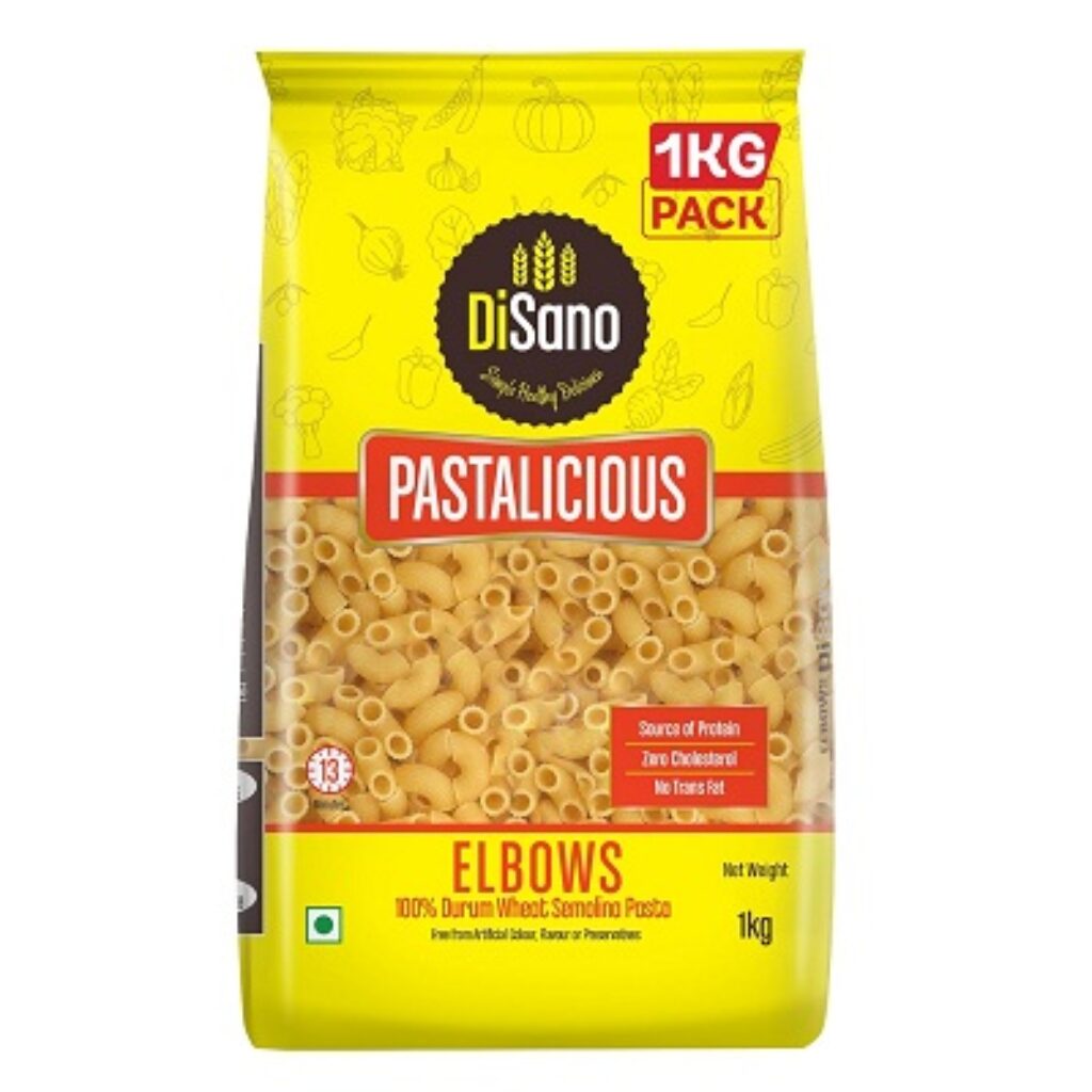 DiSano Pastalicious 100% Durum Wheat Macroni Pasta, Elbow, 1kg