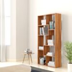 Amazon Brand - Solimo Lichot Engineered Wood Open Bookshelf with 8 Shelves, Indian Oak Teak