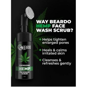 Beardo Natural Hemp Facewash Scrub for Men | With Soft Silicon Scrub