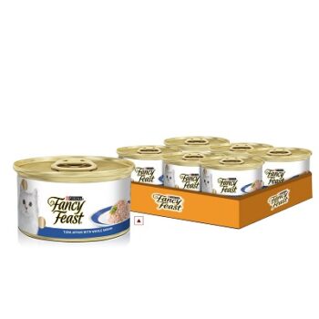 Purina Fancy Feast Tuna Affair with Whole Shrimp Wet Adult Cat Food Pack of 6 X 85g Cans (1 Can Free with 5 Cans)