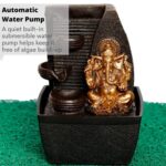 Green Street® t Elegant Mini Ganesha Indoor Fountain- 18cm X 14cm X 14cm Tabletop Water Fountain for Housewarming, Office, Garden and Decoration | Perfect Home Décor Item with LED Light (Medium)
