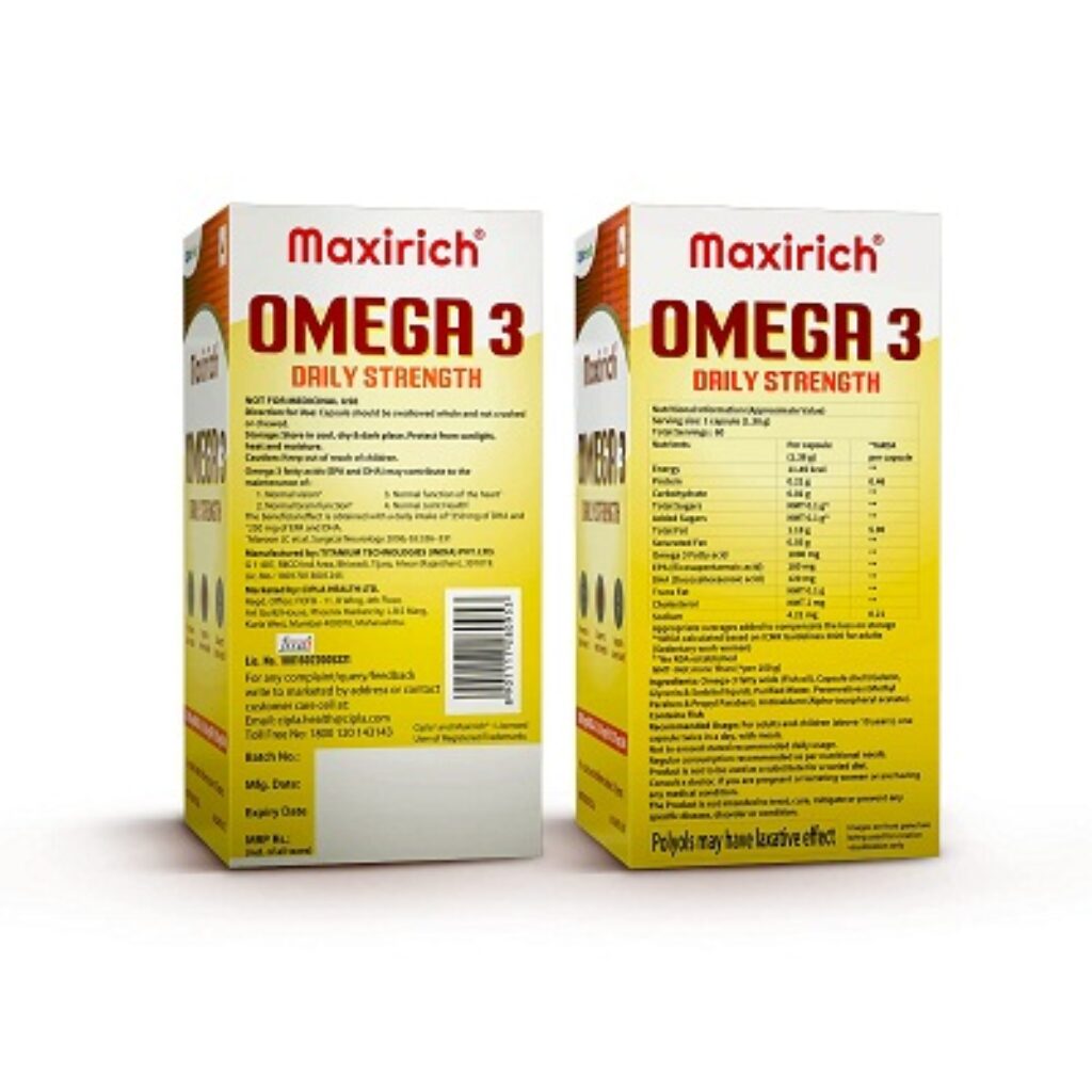 Cipla Maxirich Omega 3 | Daily Strength Capsule