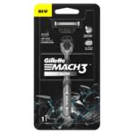 Gillette Mach3 Charcoal Shaving Razor for Men with New Enhanced Lubrastrip with a Touch of Charcoal for a Clean Close Shave