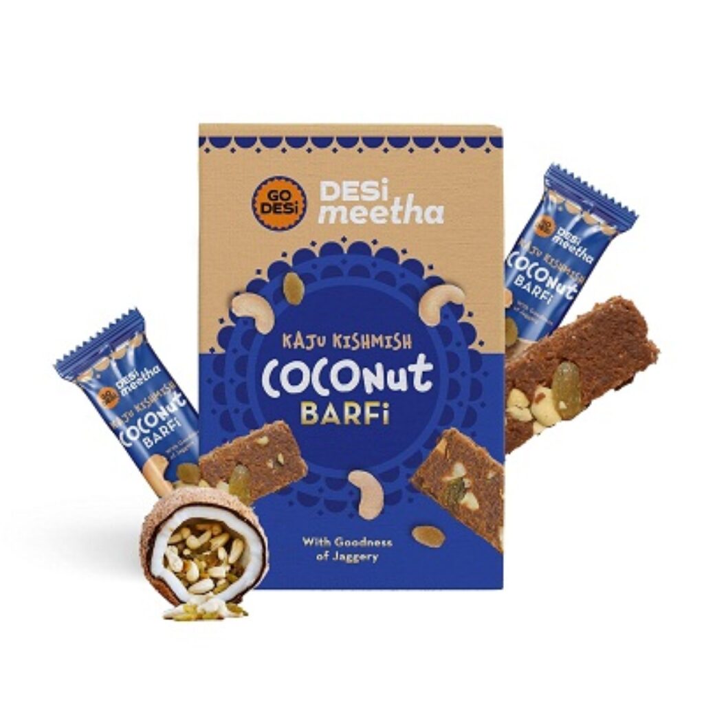 GO DESi Kaju Kishmish Coconut Barfi, 400 Grams