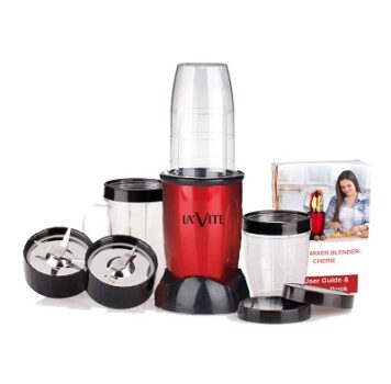 La' Forte Lavite Cherie Mixer Grinder Blender 400 W, 3 Jar (Download Free E- Recipe Book) , Red