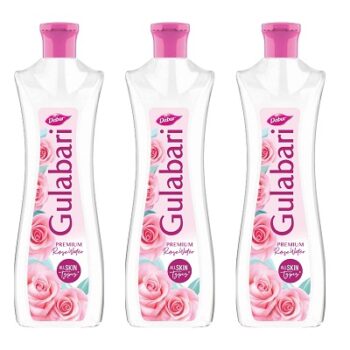 Dabur Gulabari Premium Rose Water - 400ml (Pack of 3) | With No Paraben | Cleanses, Hydrates & Moisturises Skin | Balances & Restores Skin's pH Levels | For All Skin Types