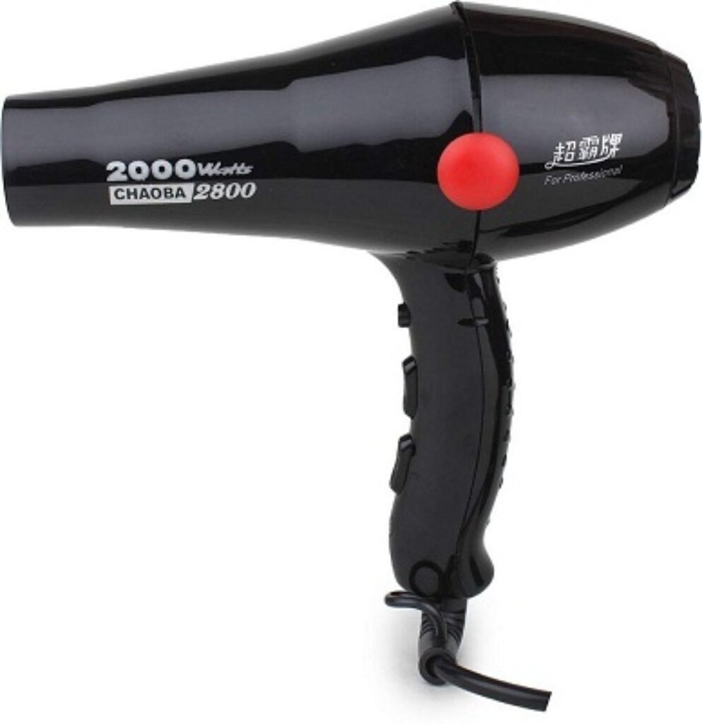 CHAOBA Plastic 2000 Watts Professional Hair Dryer (Black)