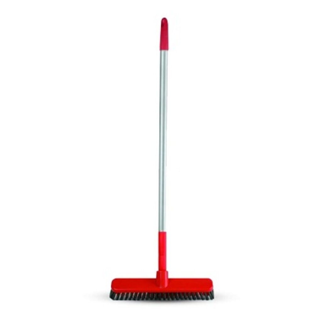 Kleeno by Cello Telescopic Hardtile Brush, Pack of 1, Red