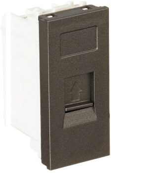 Havells ORO RJ11 Socket W/O Shutter ORO (Magnesium Grey, Pack of 20)