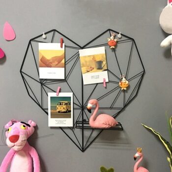 Go Hooked Creative Heart Shape Iron Grid Photo Wall