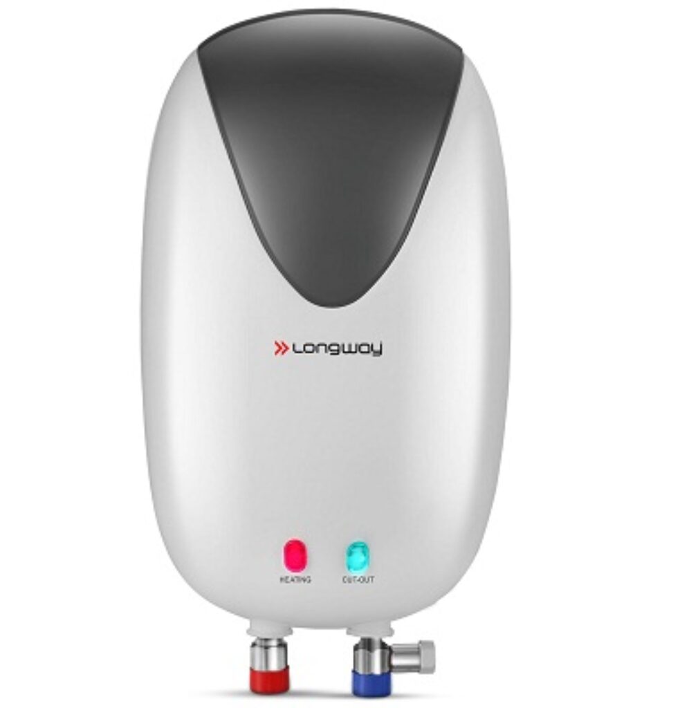 Longway Hotspring 3 ltr Automatic Instant Water Heater with Multiple Safety System & Rust-Proof ABS Body (Gray, 3 Ltr)