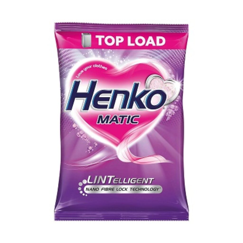 Henko Matic Top Load Detergent Powder 2 KG Pouch With Power of Lintelligent Nano Fiber Lock Technology | Laundry Detergent Powder for Tough Stain Removal | Dissolves Easily - Removes Tough Stains