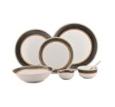 Hitkari Porcelain Dinner Set 33 Pc. Dinner Set for 6|for Home & Kitchen | Material: Porcelain