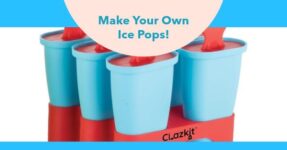 Clazkit Set of 6 Plastic Reusable Ice Pop Makers