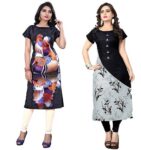 AK Fashion Women's Crepe Combo Pack of 2 Piece Kurti (Multicolour) 128