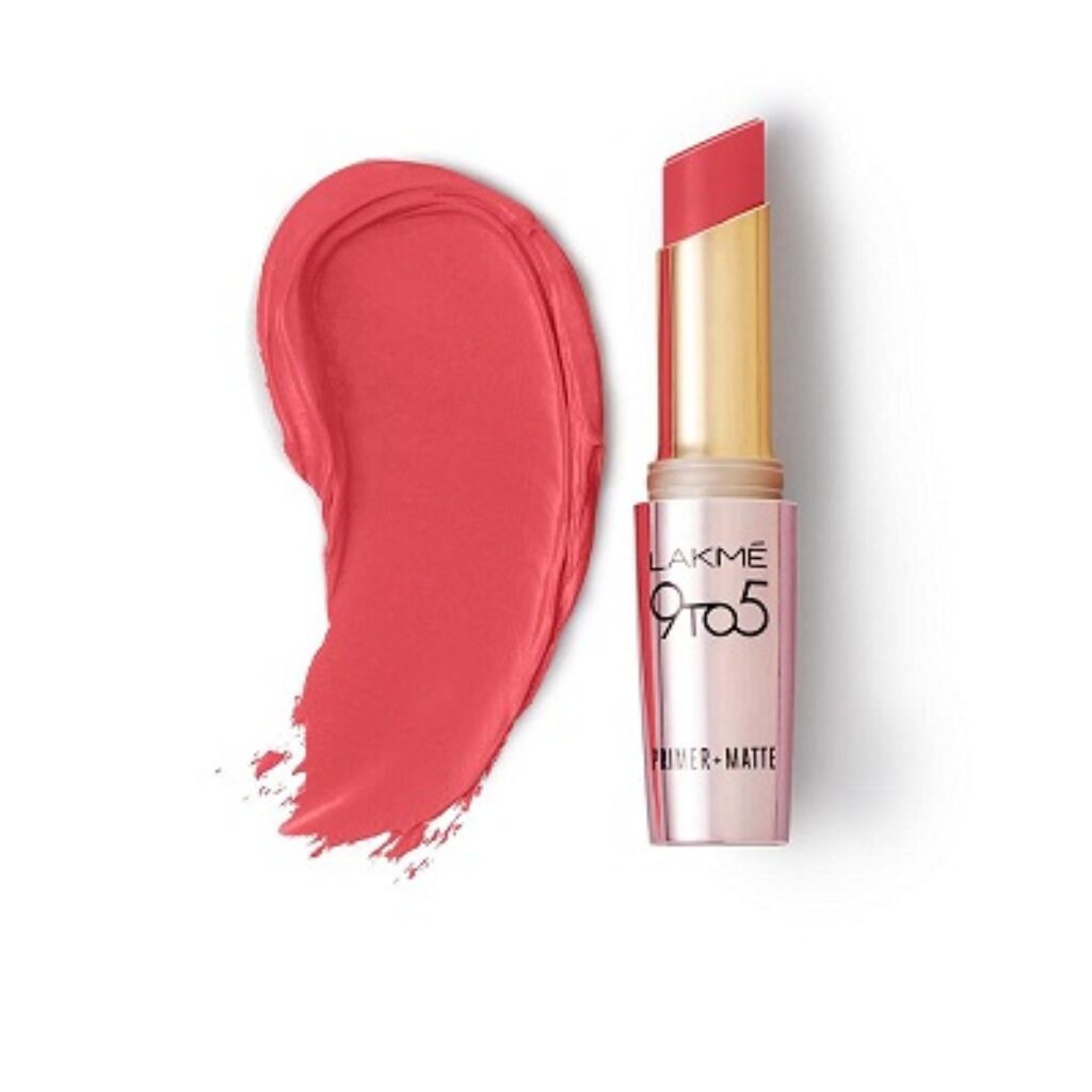 LAKMÉ 9 To 5 Primer + Matte Lip Color Peachy Affair, 3.6g