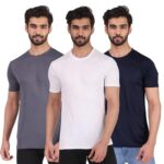 London Hills Solid Men Round Neck Multicolor T-Shirt (Pack of 3)