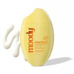 Moody SPF 50 PA+++ Vitamin C Sunscreen with UVA, UVB & Blue Light Protection for Glowing Skin| Long Lasting Hydration Lightweight | Non-Greasy, Quick-Absorbing | Zero White Cast | For Women & Men | 50 ml