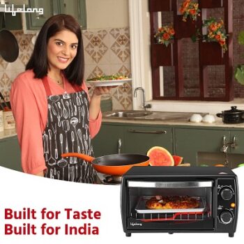 Lifelong LLOT10 10 Litres Oven, Toaster & Griller with Auto Shut Off and 30 Minute Timer, OTG Oven for Baking Cake, Pizza, Grilling and Toasting at Home (2 Years Warranty, Black)