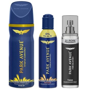 Park Avenue Pure Collection Trance Fragrance Body Spray For Men, 135ml & Good Morning Body Deodorant For Men, 100g/150ml & Good Morning Perfume Intense Body Spray, 108ml/130ml