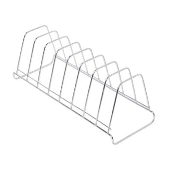 EMBASSY Stainless Steel Square Plate Rack/Stand, 1-Piece, Size - 8 (41 cms)