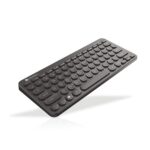 Portronics Bubble Multimedia Wireless Keyboard 2.4 GHz & Bluetooth 5.0 Connectivity, Noiseless Experience, Compact Size, Shortcut Keys Function for iOS iPad Air, Pro, Mini, Android, Windows Tablets PC Smartphone(Black)