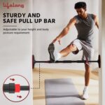 Lifelong Pull Up Bar for Home -Adjustable Rod 65cm to 75cm width, wall mounted without screws