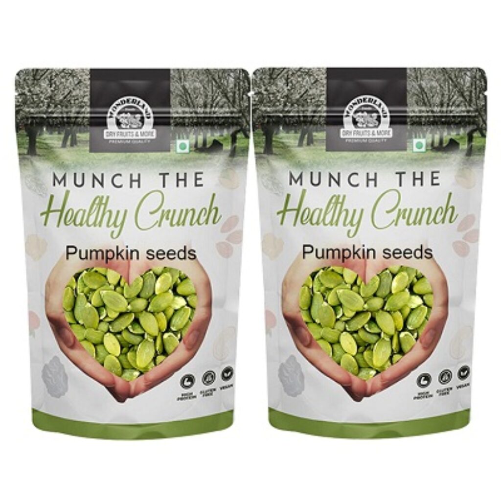 WONDERLAND FOODS Raw Pumpkin Seeds, 250 g Each - Pack of 2