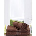 KOPA by Bianca 400 GSM Quick Dry 100% Cotton Soft Terry Towel -4pc Face Towel (d'ross) Solid-Brown