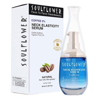 Soulflower Coffee 5% Neck Elasticity Serum for Uplifting Skin, collagen boosting, Restoring facial volume & aging control | Men & Women | 40ml