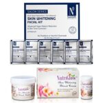 NutriGlow NATURAL'S Advanced Pro Formula Combo Pack of 2 Skin Whitening Facial Kit (60gm) and Skin Whitening Bleach Cream for All Skin Types (43gm)