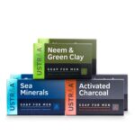 Ustraa Deo Soap with Sea Minerals, Activated Charcoal and Neem & Green Clay, 100 g (Pack of 6)