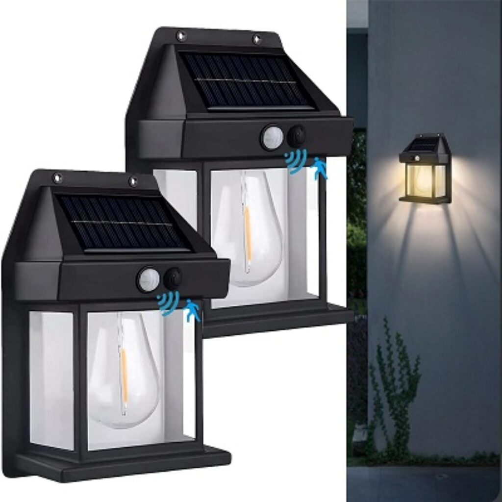 Mutois Solar Wall Lights Outdoor, Wireless Dusk to Dawn Porch Lights Fixture