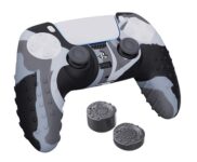 Sparkfox PlayStation 5 Silicon Grip Skin Pack with 2 Thumb Grips (Grey Camo)