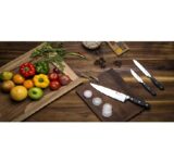 Amazon Brand - Solimo Premium High-Carbon Stainless Steel Kitchen Knife Set, 3-Pieces, Silver