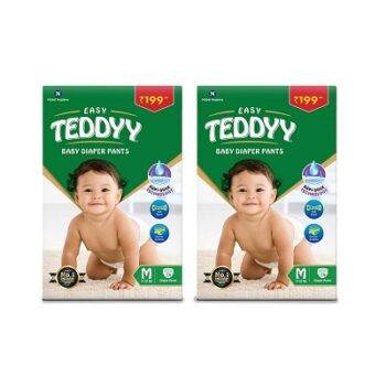TEDDYY Baby Diapers Pants Easy Medium 28 Count (Pack of 2)