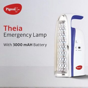 Pigeon by Stovekraft Theia Led Emergency Rechargeable Lamp with 3000 mAH and 150Hours (White)