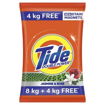 Tide Double Power Detergent Washing Powder Jasmine & Rose 8kg + 4kg FREE