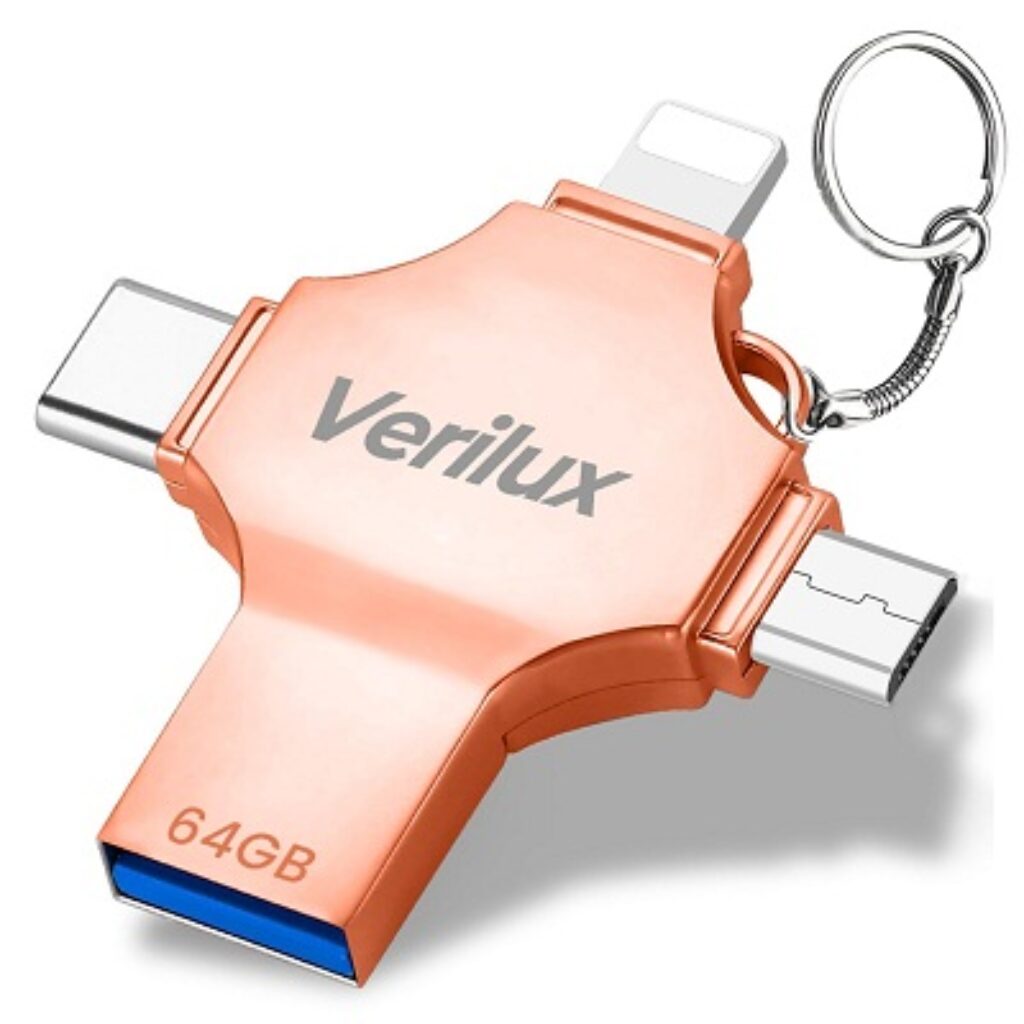 Verilux® 4 in 1 Flash Drive 64GB USB Flash Drive with Lightning