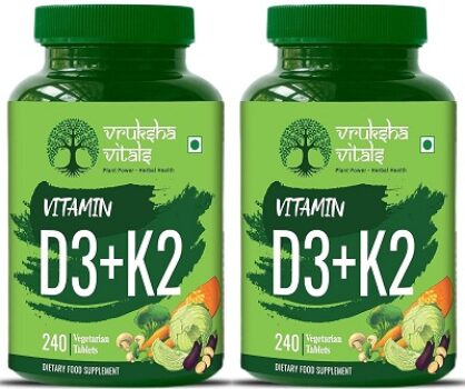 Vruksha Vitals Vit D3 & K2 100% RDA,