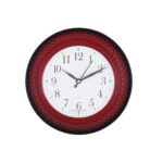 CHRONIKLE Decorative Round Red Color Plastic Case Analog Wall Clock for Living Room Home Decorations Office Gifts (Size: 20 x 4.5 x 20 CM | Weight: 165 Gram)