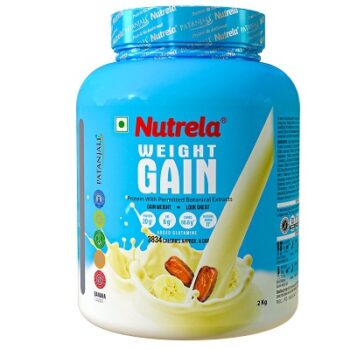 Nutrela Weight Gain - Banana Flavour (Pack of 2Kg powder)