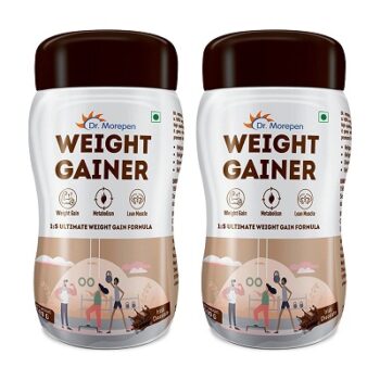 Dr. Morepen Weight Gainer/Gain Weight, Post Workout, 74 g Carbohydrate, 14.5g Protein, Healthy Fats (irish Chocolate, 500g) | Pack of 2